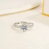 exquisite honeycomb-shaped 925 sterling silver moissanite ring