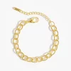 Gold chain bracelet with an adjustable clasp, stylish and elegant.