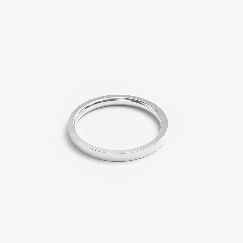 Silver ring on a white background.