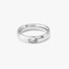 Silver ring with oval cubic zirconia stone.