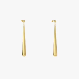 Gold spike earrings with a sleek and polished design.