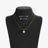 Gold fortune bag-shaped pearl pendant necklace displayed on a black mannequin, featuring a 40cm + 5cm (15.75” + 1.97”) adjustable chain.