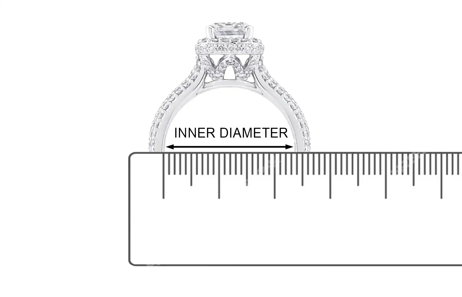 how to measure ring size by inner diameter using a ruler